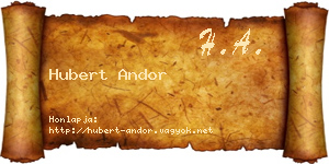 Hubert Andor névjegykártya