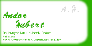 andor hubert business card